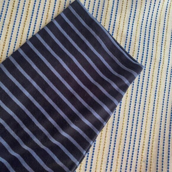 J.Jill Dress Mixed Media Shirttail  Striped Womens Size 1X  Blue Denim Pockets - Picture 9 of 15